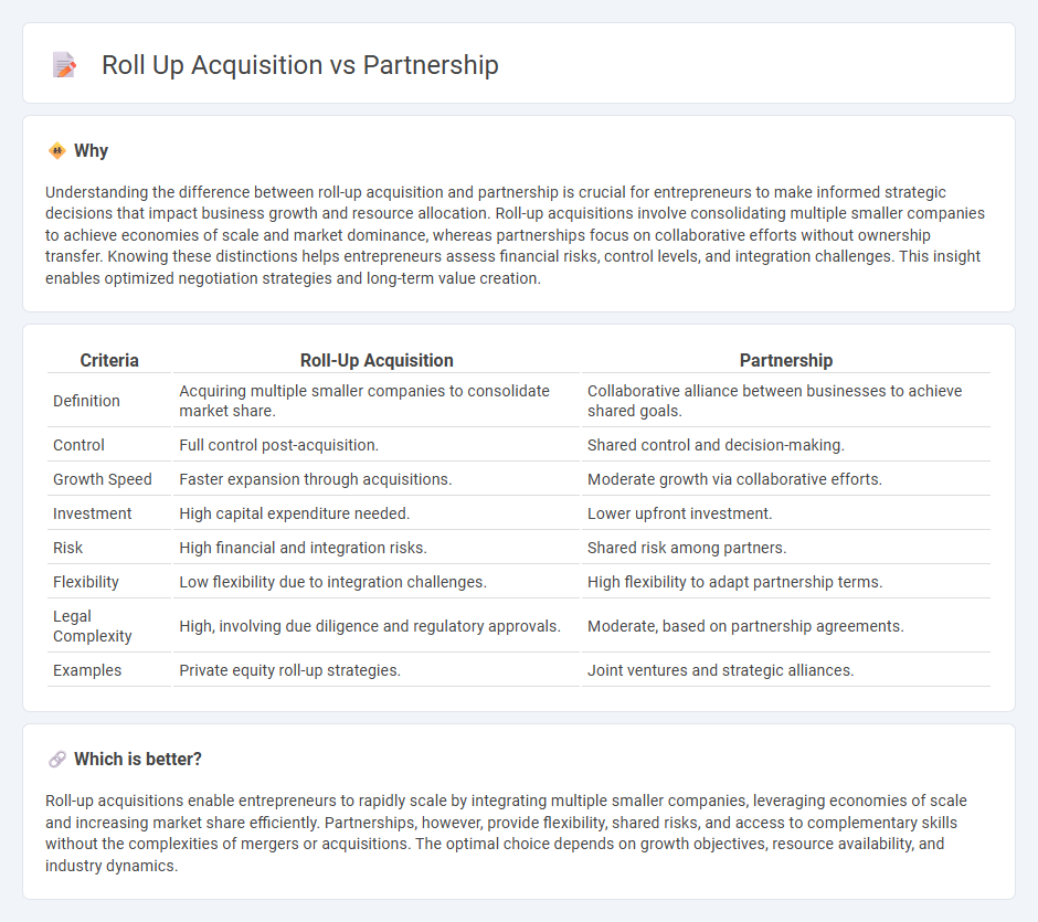 Roll Up Acquisition vs Partnership in Entrepreneurship