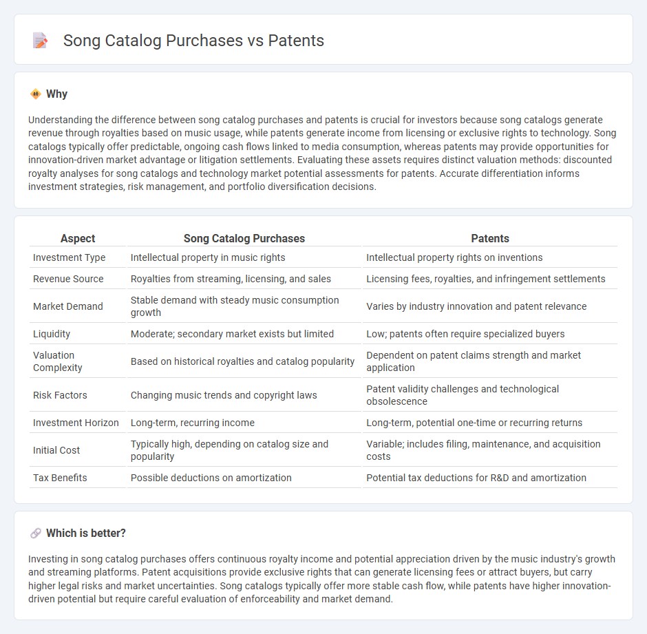 Song Catalog Purchases vs Patents in Investment