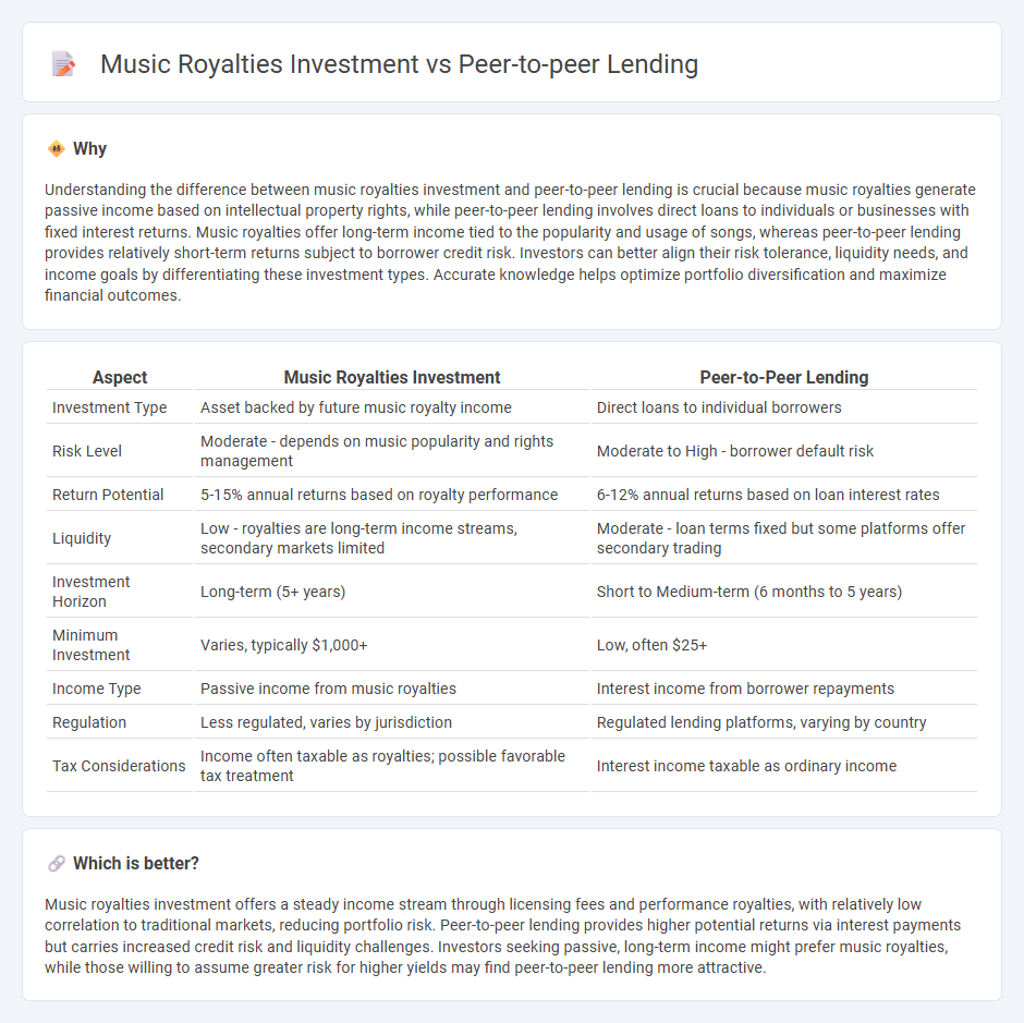 Music Royalties Investment vs Peer-To-Peer Lending in Investment