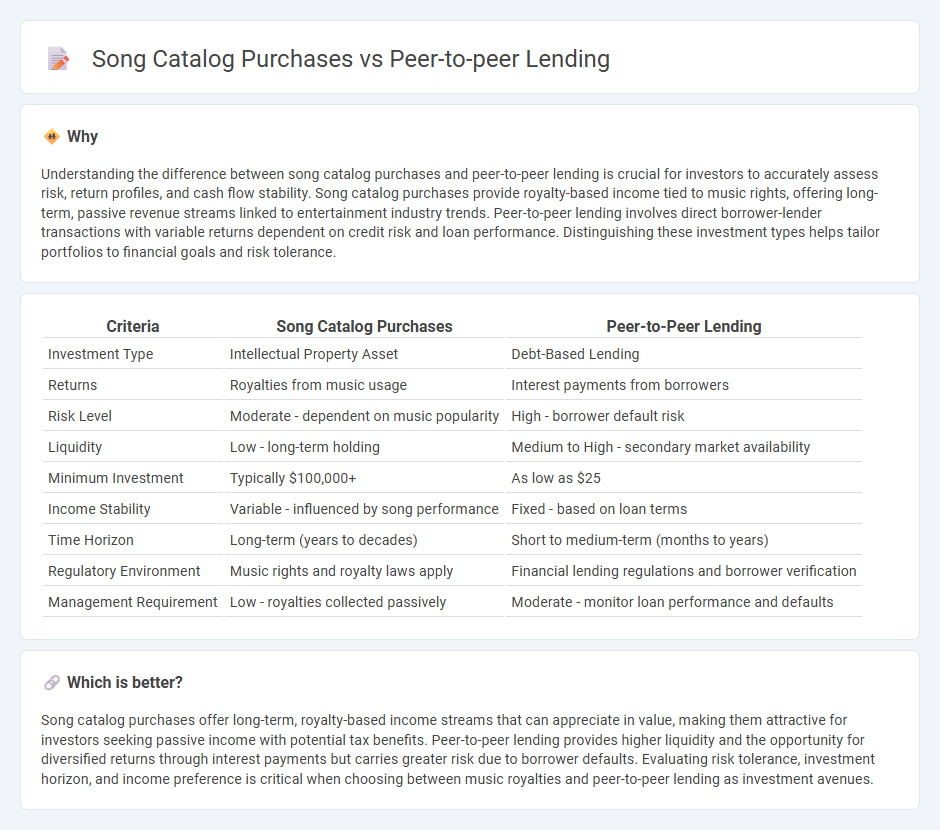 Song Catalog Purchases vs Peer-To-Peer Lending in Investment