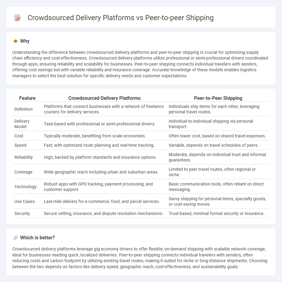 Crowdsourced Delivery Platforms vs Peer-To-Peer Shipping in Logistics