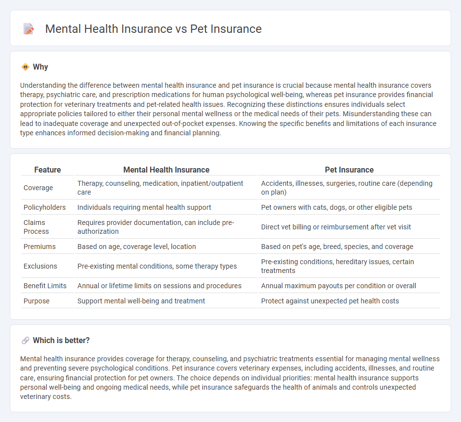 Mental Health Insurance vs Pet Insurance in Insurance