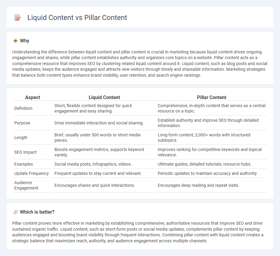 Liquid Content vs Pillar Content in Marketing
