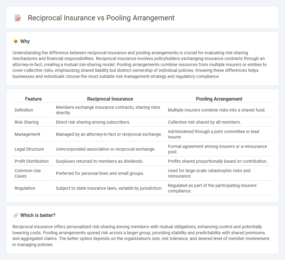Reciprocal Insurance vs Pooling Arrangement in Insurance
