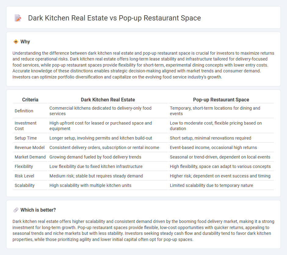 Dark Kitchen Real Estate vs Pop-Up Restaurant Space in Investment