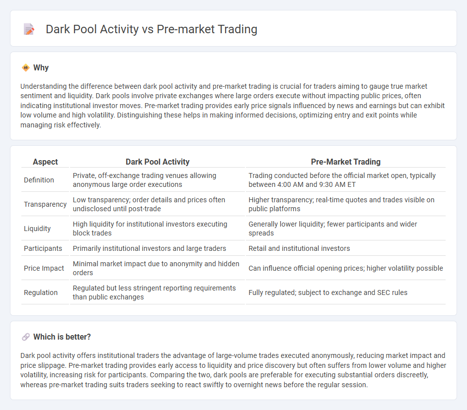 Dark Pool Activity vs Pre-Market Trading in Trading