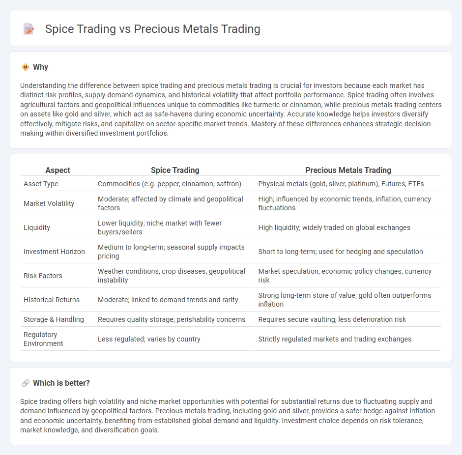 Spice Trading vs Precious Metals Trading in Investment