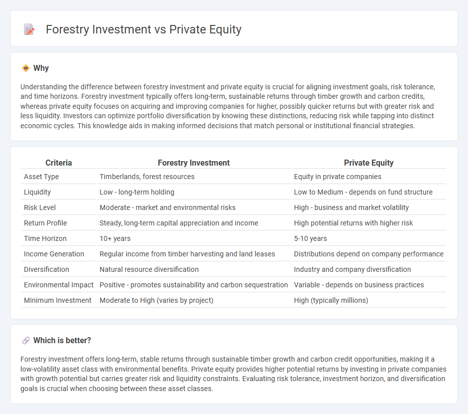 Forestry Investment vs Private Equity in Investment