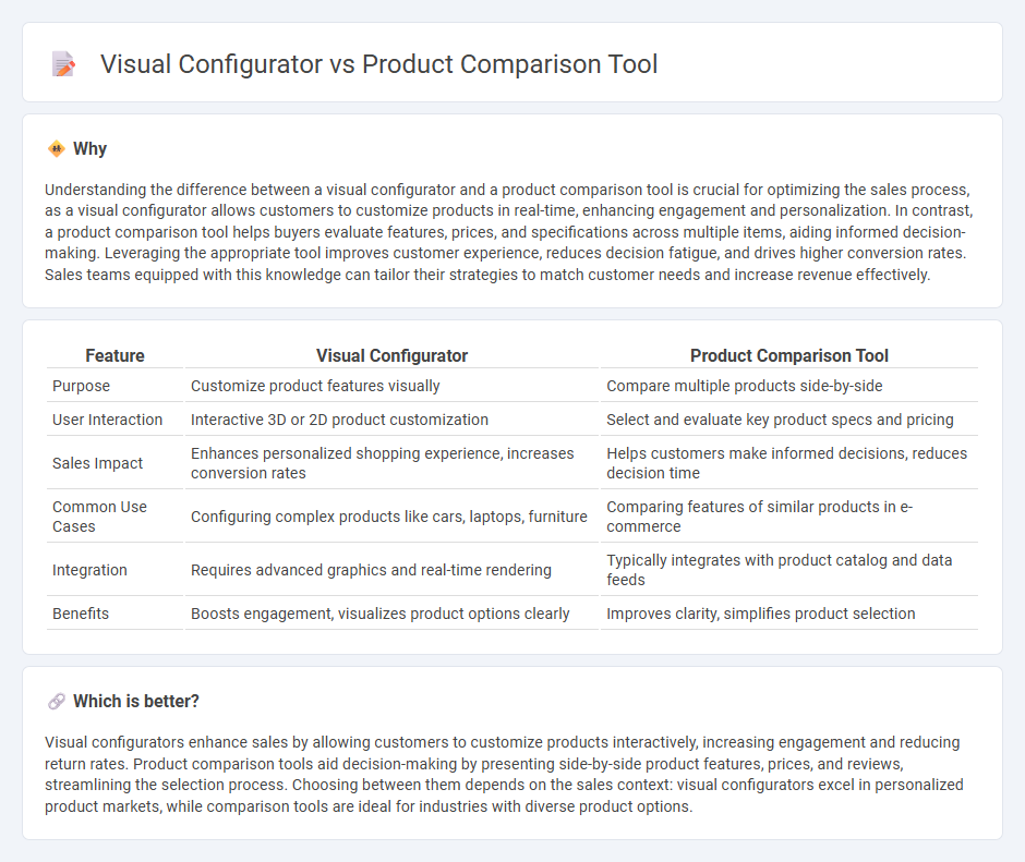 Visual Configurator vs Product Comparison Tool in Sales