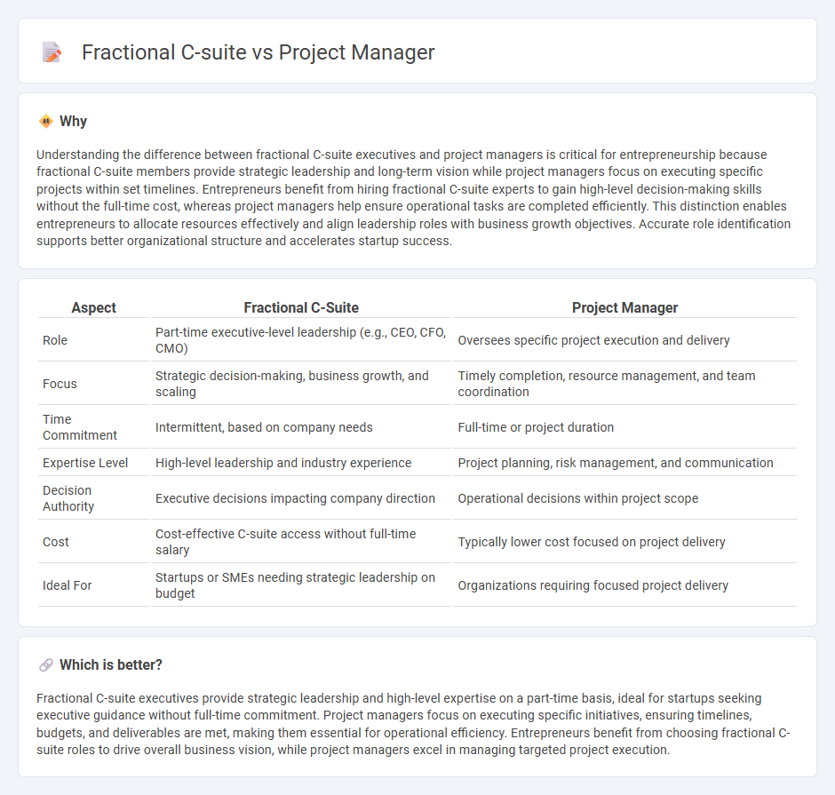 Fractional C-Suite vs Project Manager in Entrepreneurship
