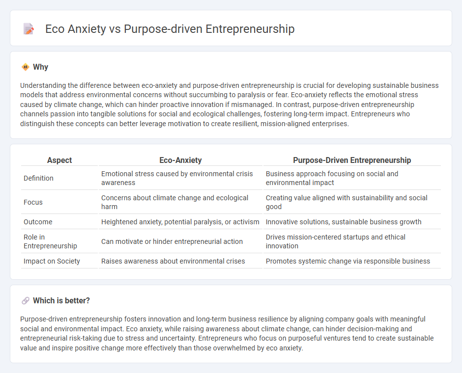 Eco Anxiety vs Purpose-Driven Entrepreneurship in Entrepreneurship