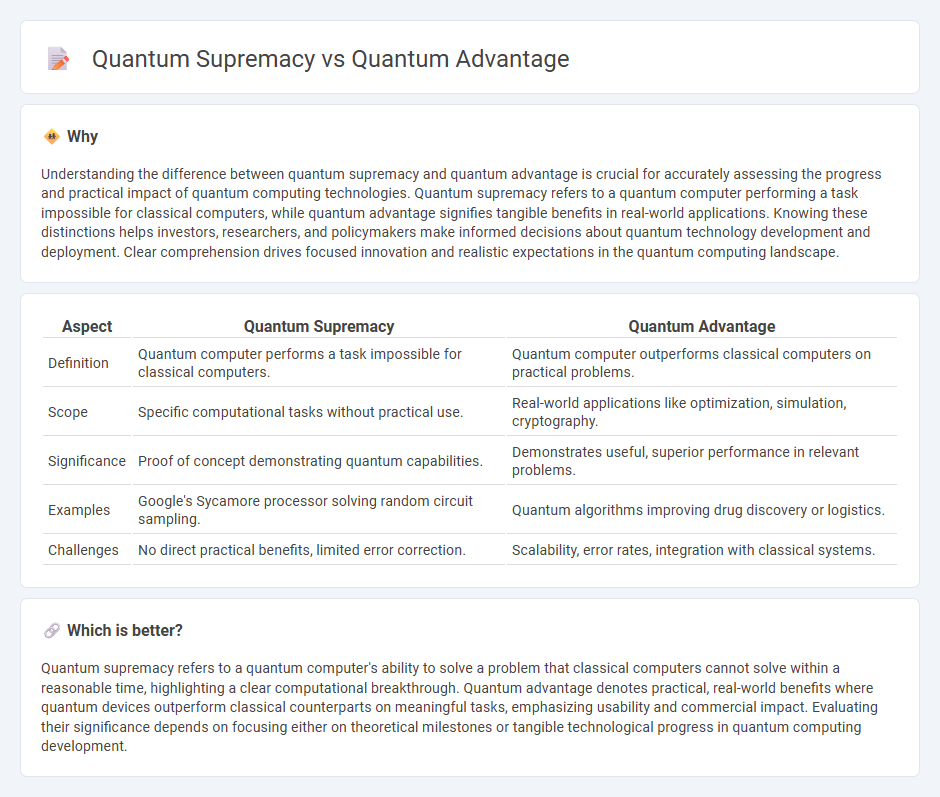Quantum Supremacy vs Quantum Advantage in Technology