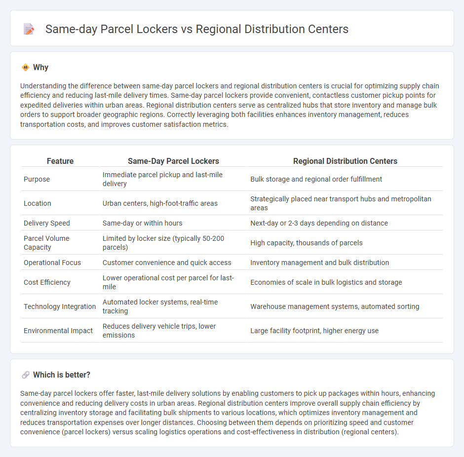 Same-Day Parcel Lockers vs Regional Distribution Centers in Logistics