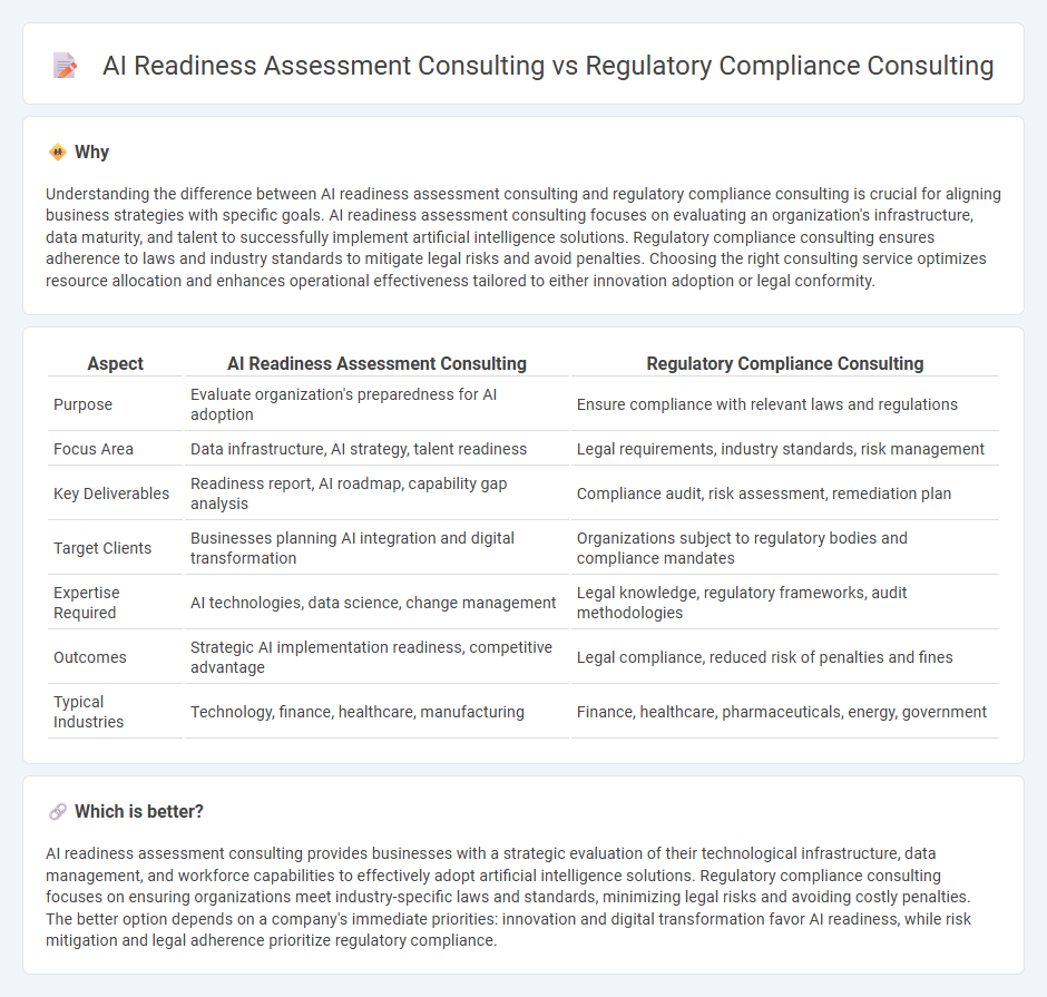 Ai Readiness Assessment Consulting vs Regulatory Compliance Consulting in Consulting