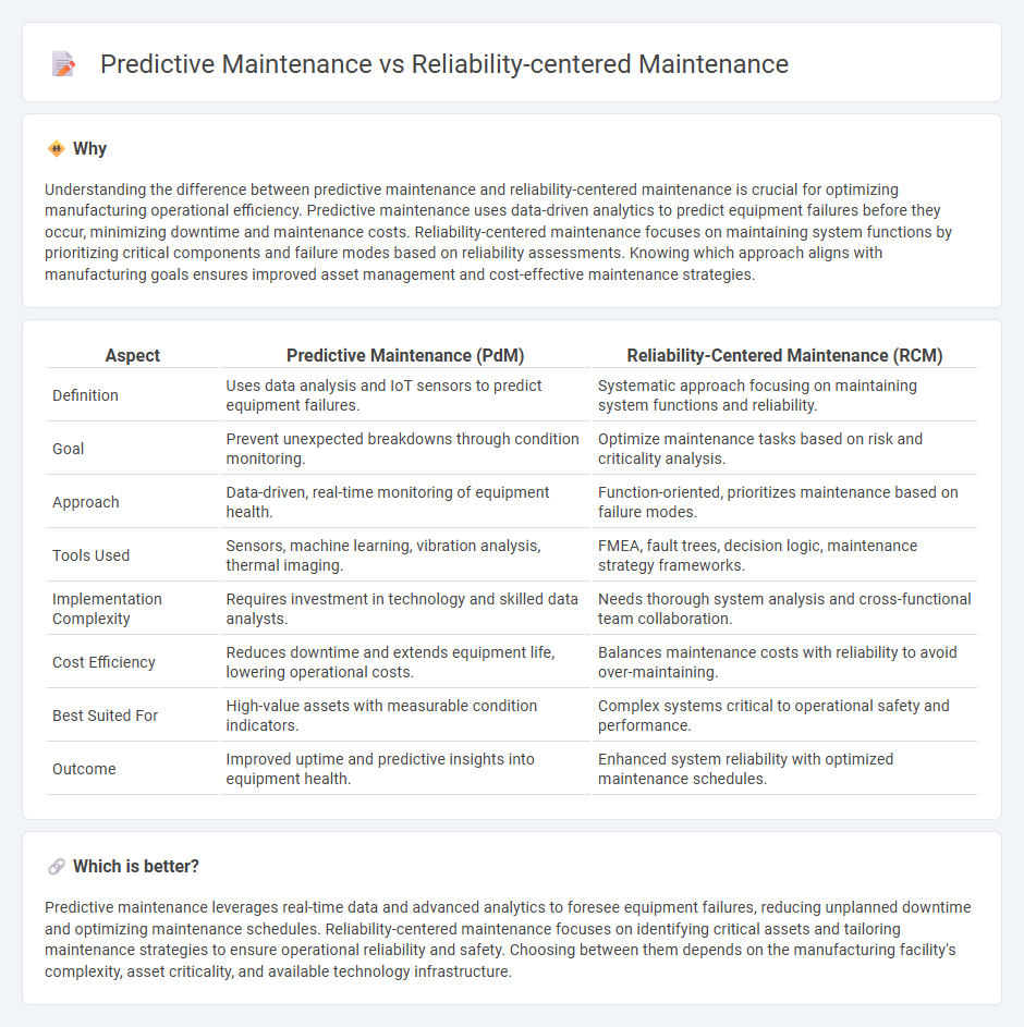 Predictive Maintenance vs Reliability-Centered Maintenance in Manufacturing