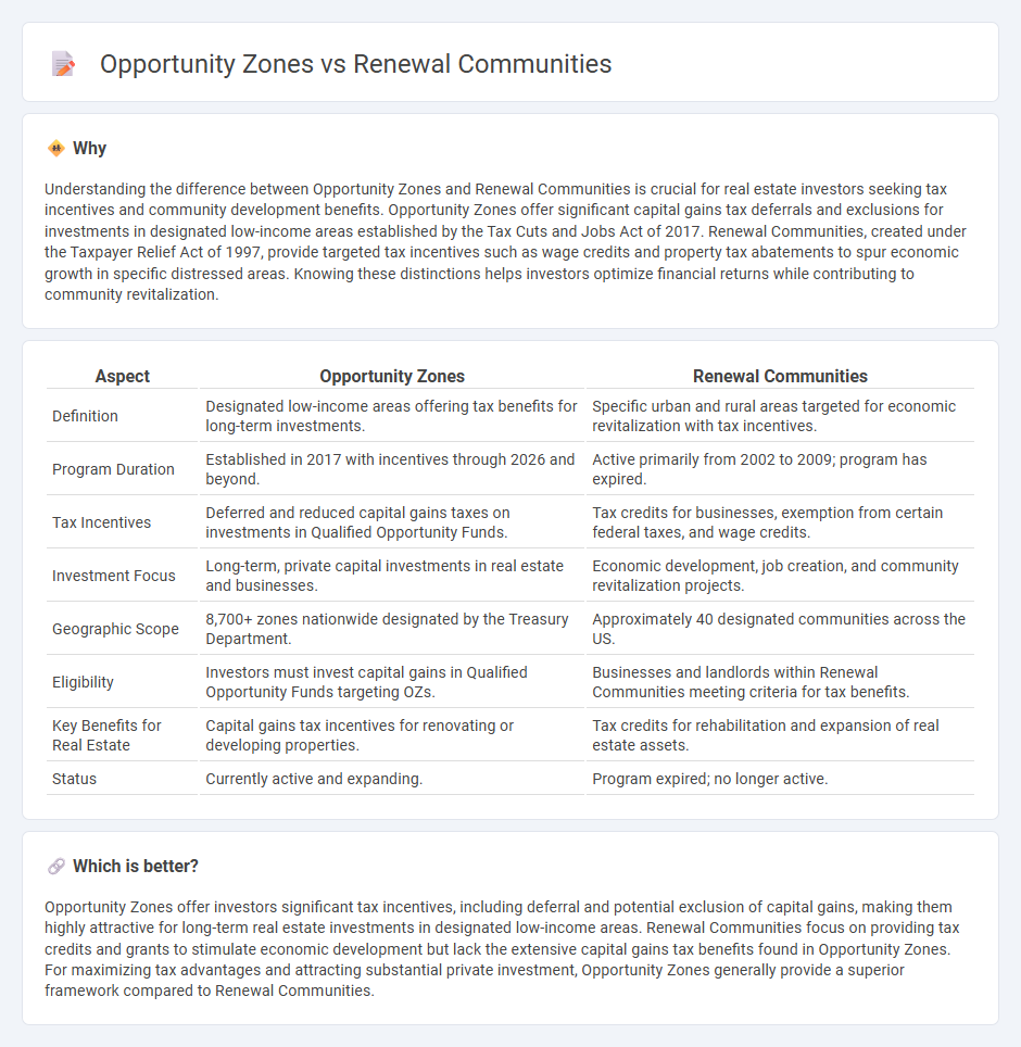 Opportunity Zones vs Renewal Communities in Real Estate