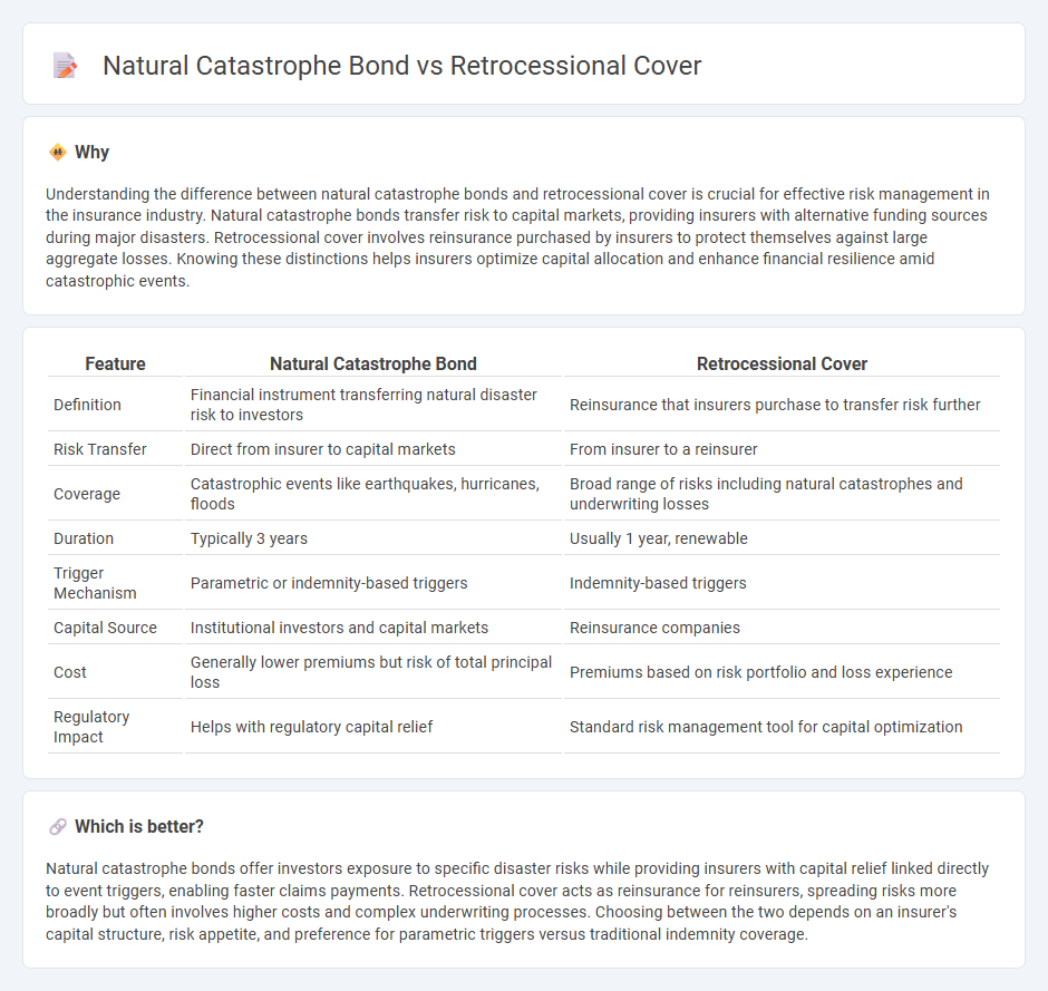 Natural Catastrophe Bond vs Retrocessional Cover in Insurance