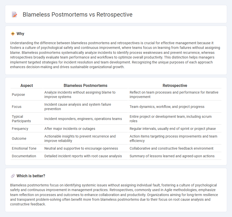 Blameless Postmortems vs Retrospective in Management