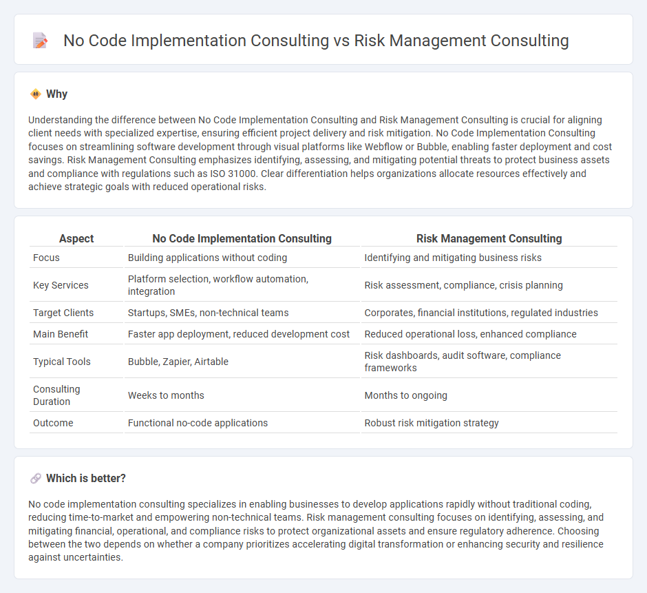 No Code Implementation Consulting vs Risk Management Consulting in Consulting