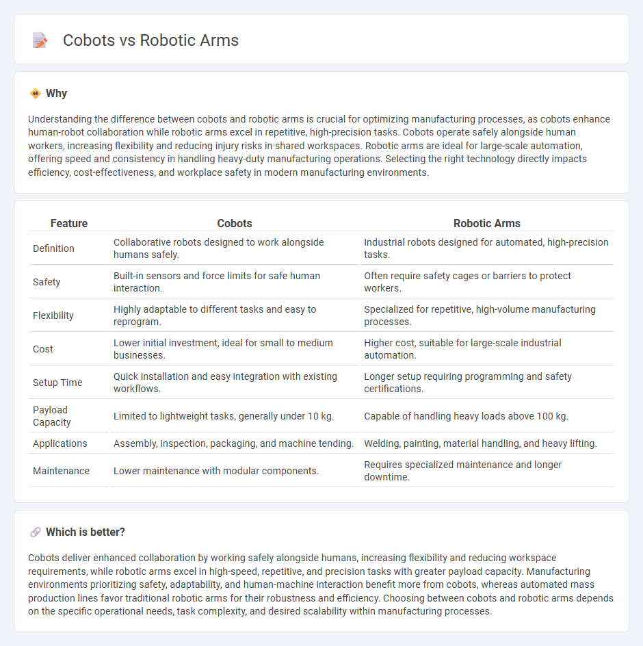 Cobots vs Robotic Arms in Manufacturing