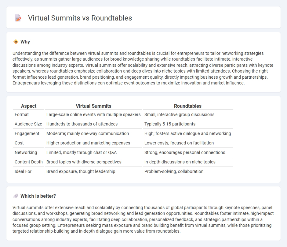 Virtual Summits vs Roundtables in Entrepreneurship