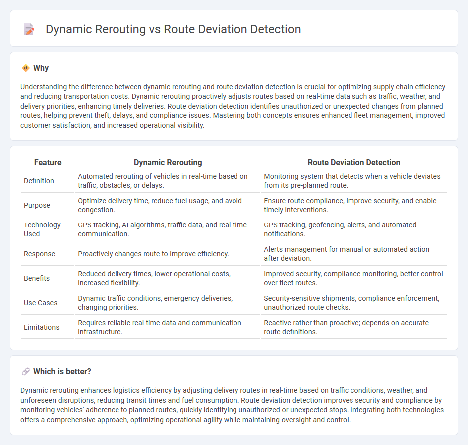 Dynamic Rerouting vs Route Deviation Detection in Logistics