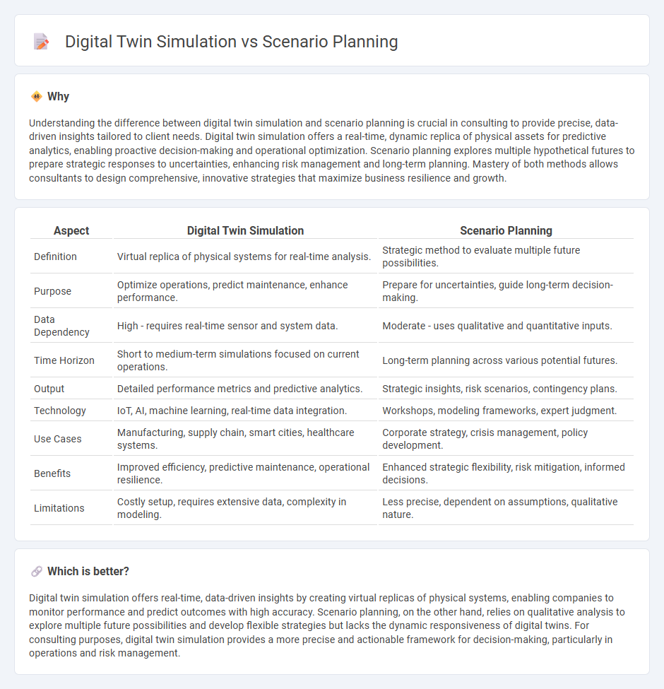 Digital Twin Simulation vs Scenario Planning in Consulting