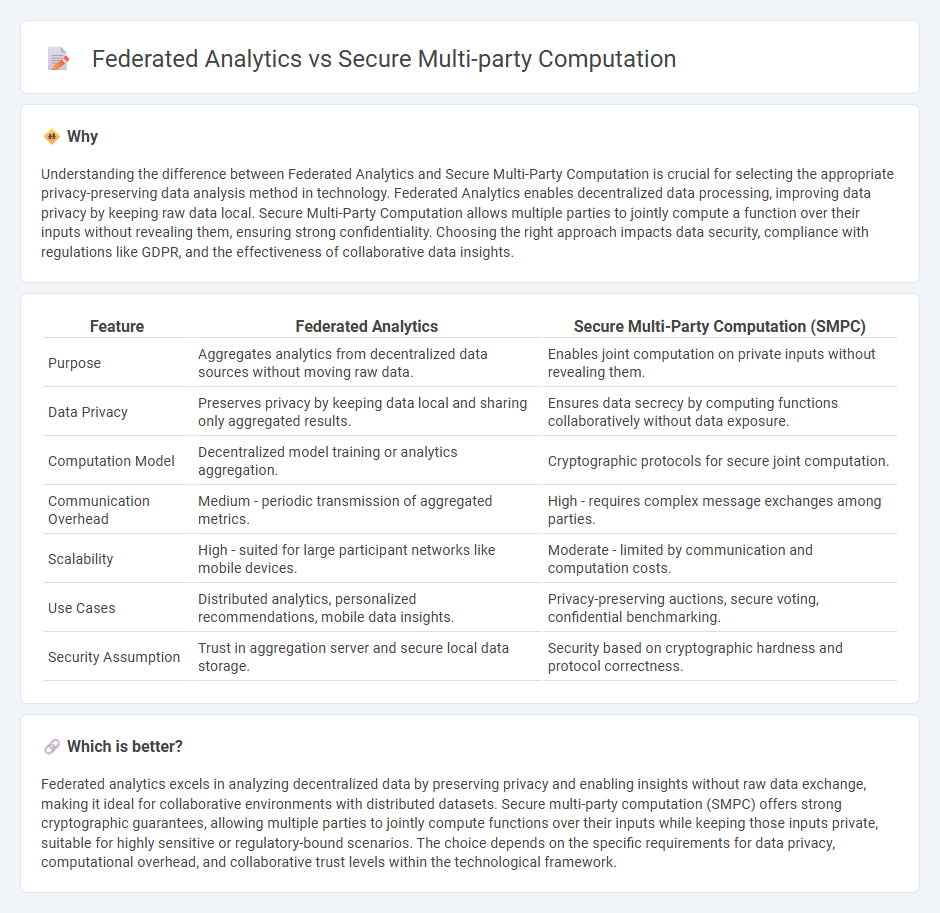 Federated Analytics vs Secure Multi-Party Computation in Technology