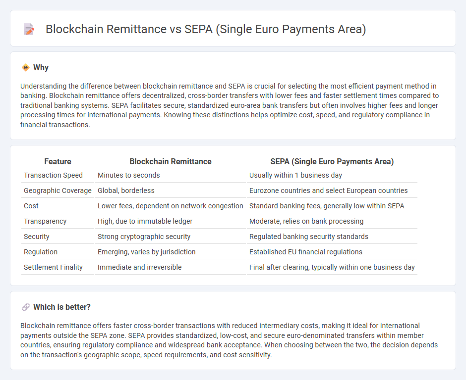 Blockchain Remittance vs Sepa (Single Euro Payments Area) in Banking
