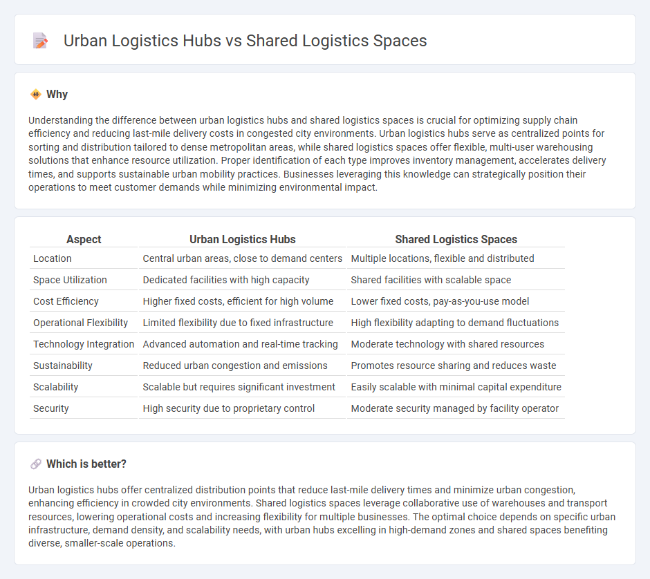 Urban Logistics Hubs vs Shared Logistics Spaces in Logistics