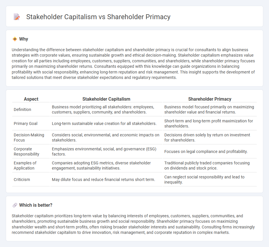 Stakeholder Capitalism vs Shareholder Primacy in Consulting