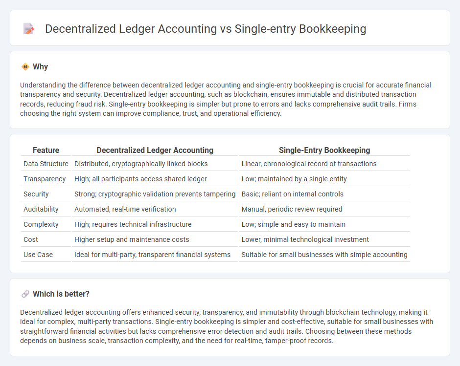 Decentralized Ledger Accounting vs Single-Entry Bookkeeping in Accounting