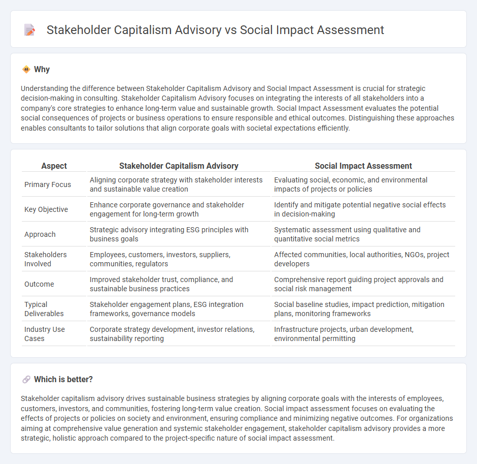 Stakeholder Capitalism Advisory vs Social Impact Assessment in Consulting