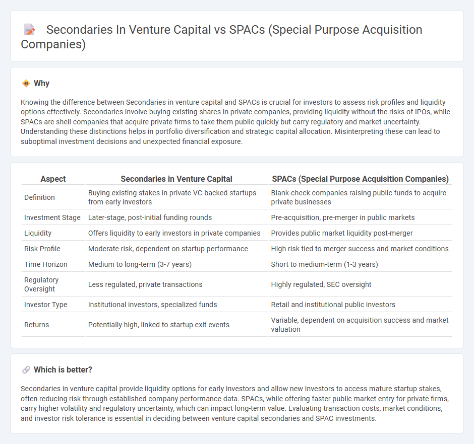 Secondaries In Venture Capital vs Spacs (Special Purpose Acquisition Companies) in Investment