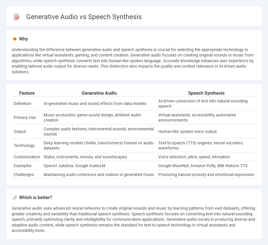Generative Audio vs Speech Synthesis in Technology
