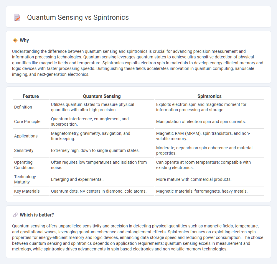 Quantum Sensing vs Spintronics in Technology