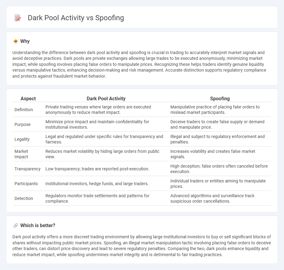 Dark Pool Activity vs Spoofing in Trading