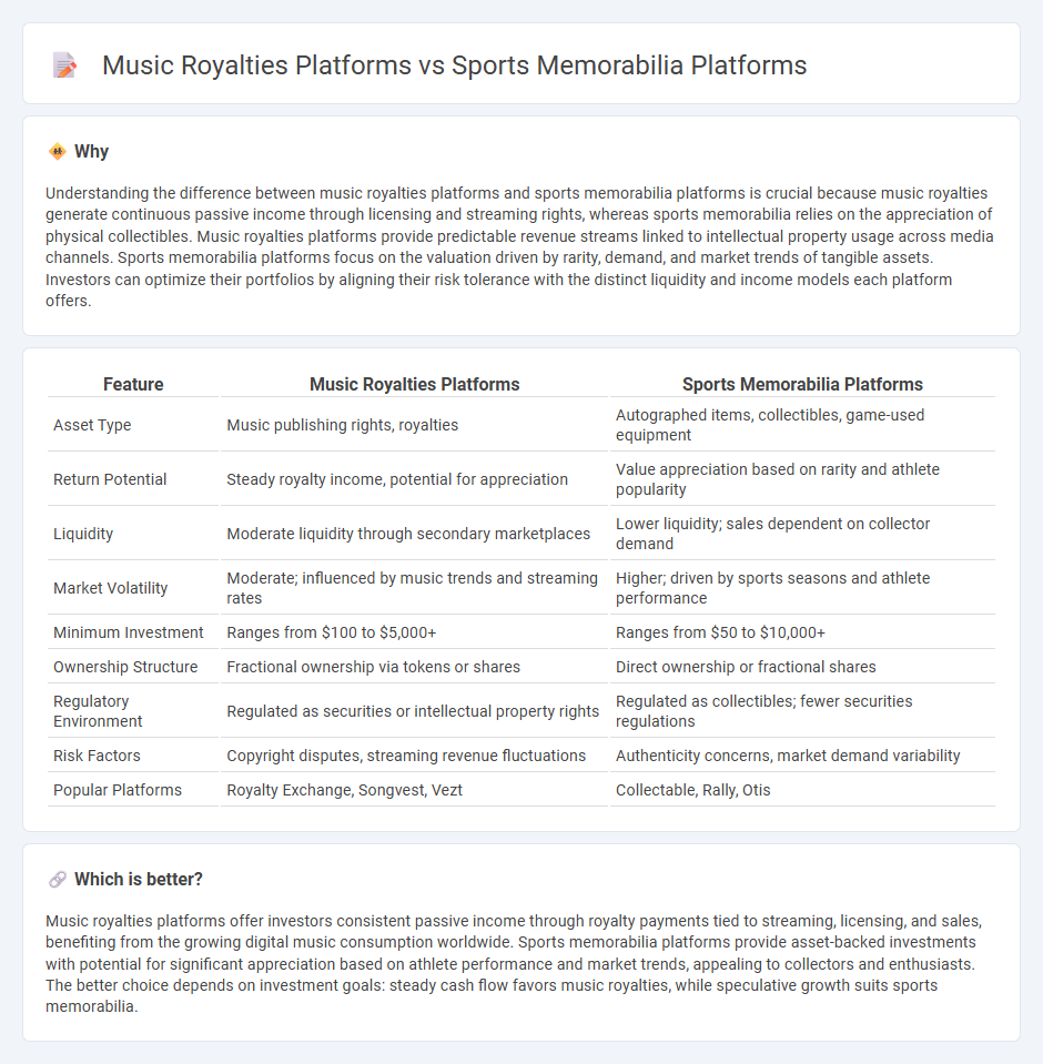 Music Royalties Platforms vs Sports Memorabilia Platforms in Investment