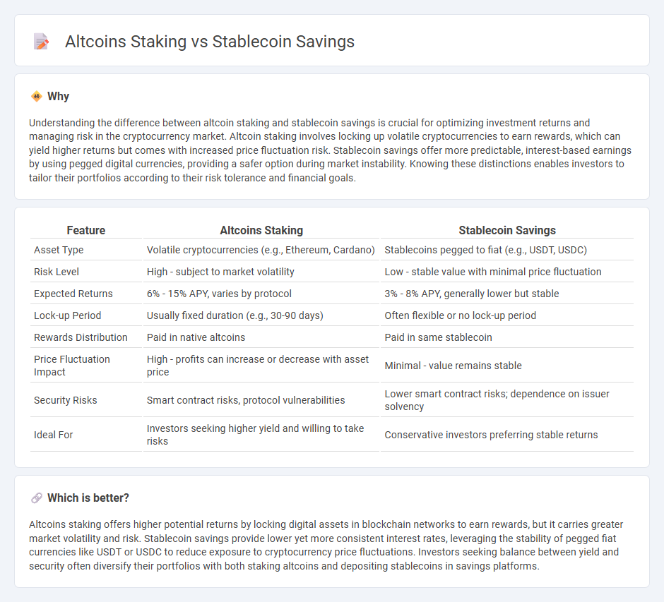 Altcoins Staking vs Stablecoin Savings in Finance