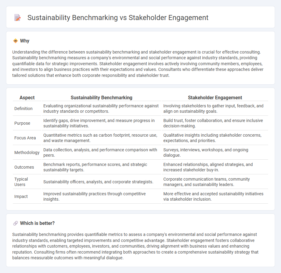 Sustainability Benchmarking vs Stakeholder Engagement in Consulting