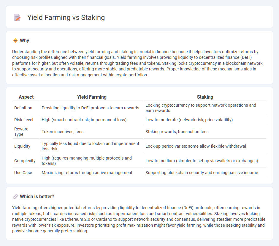 Yield Farming vs Staking in Finance