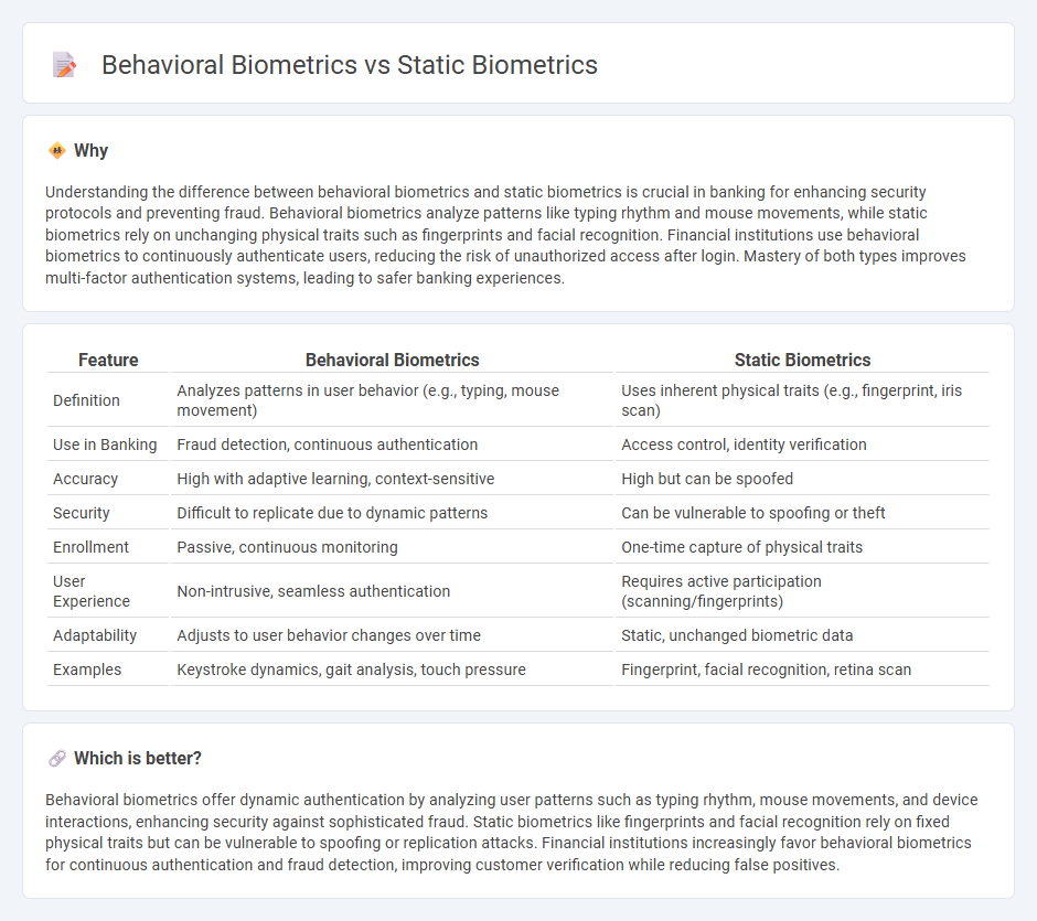 Behavioral Biometrics vs Static Biometrics in Banking