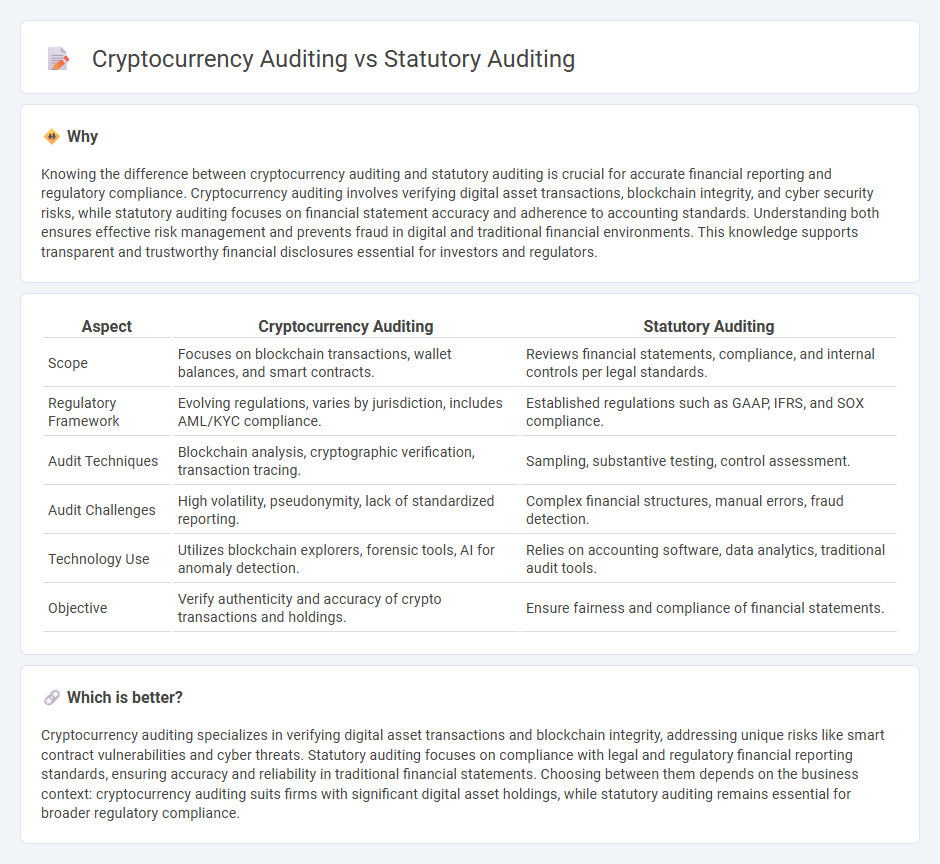 Cryptocurrency Auditing vs Statutory Auditing in Accounting