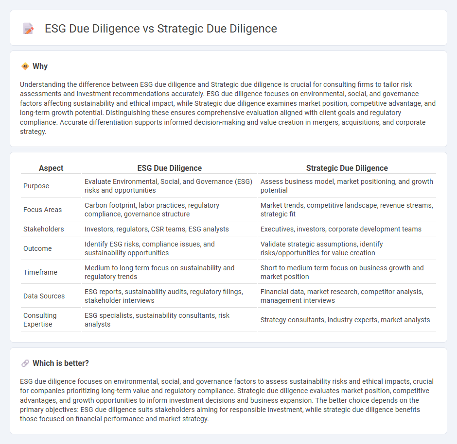 Esg Due Diligence vs Strategic Due Diligence in Consulting