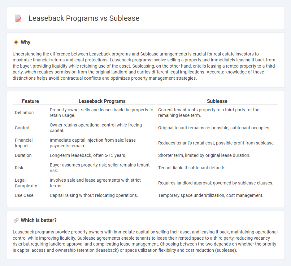 Leaseback Programs vs Sublease in Real Estate