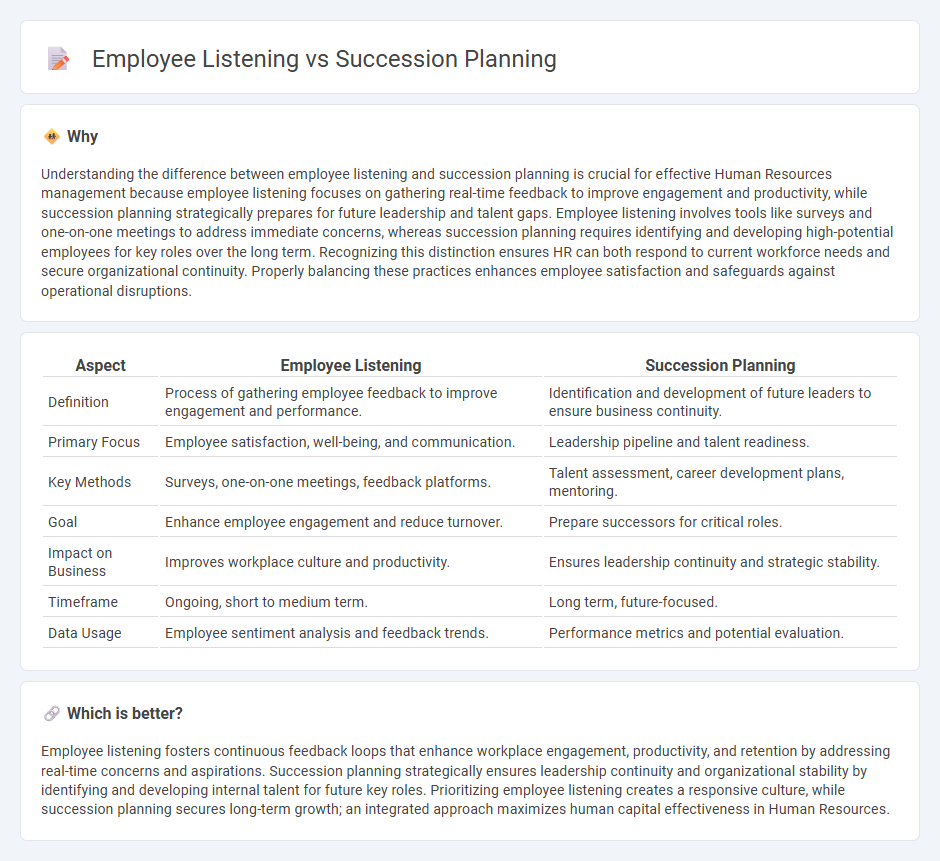 Employee Listening vs Succession Planning in Human Resources