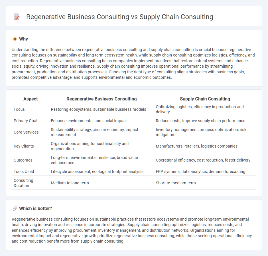 Regenerative Business Consulting vs Supply Chain Consulting in Consulting