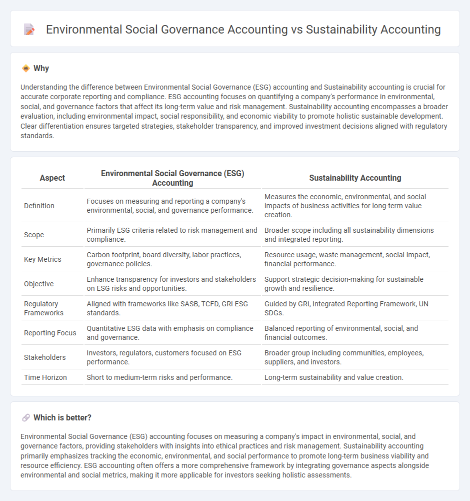 Environmental Social Governance Accounting vs Sustainability Accounting in Accounting