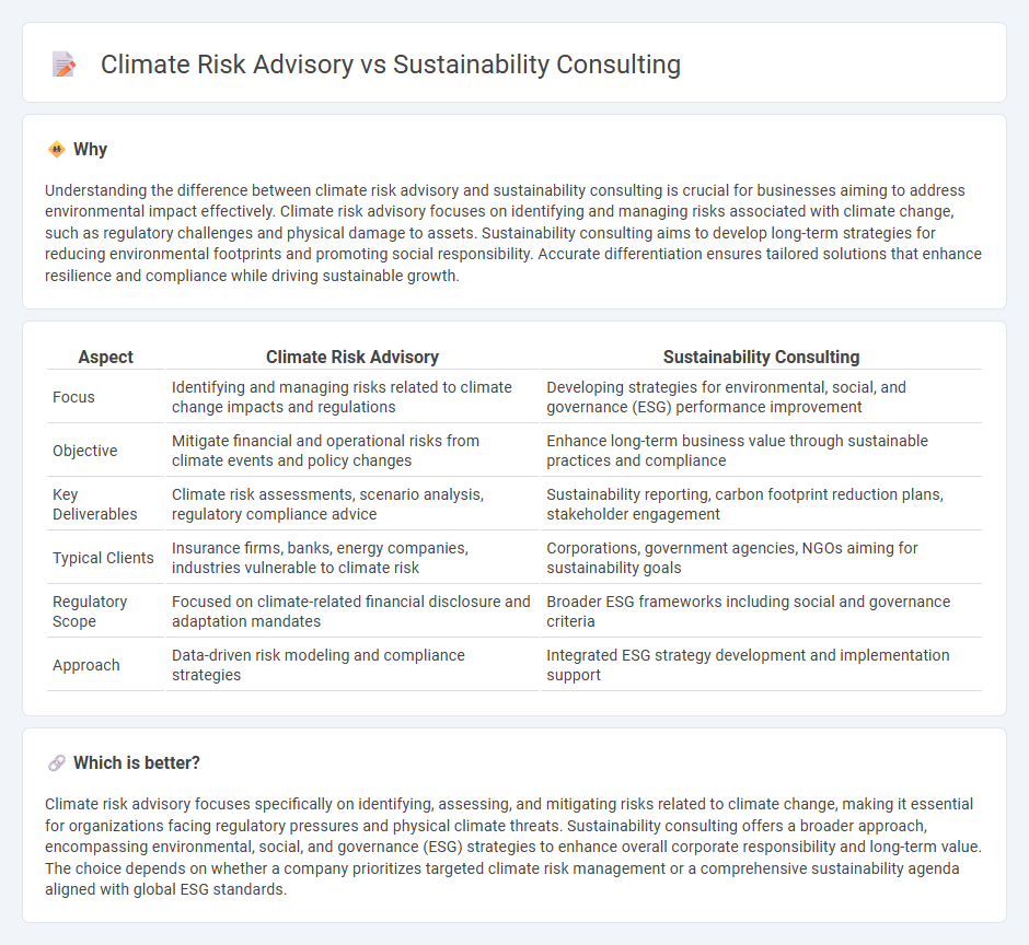 Climate Risk Advisory vs Sustainability Consulting in Consulting