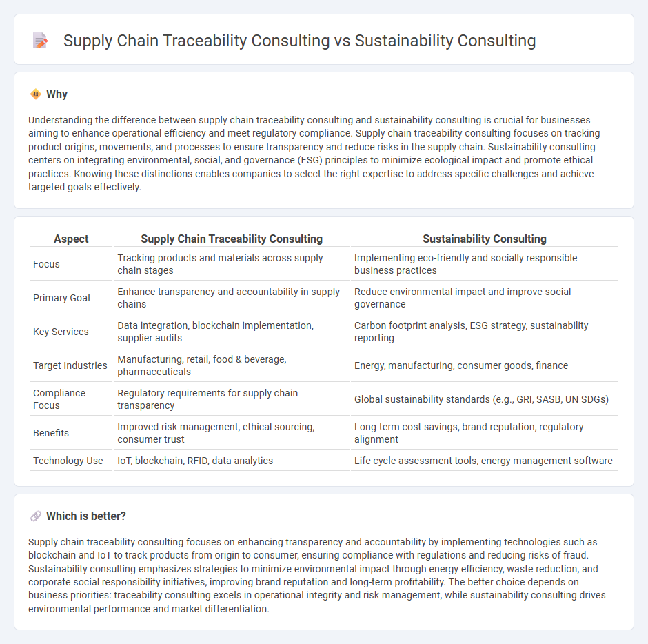 Supply Chain Traceability Consulting vs Sustainability Consulting in Consulting